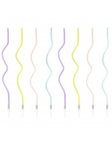 Velas Finas Espiral Cores Pastel